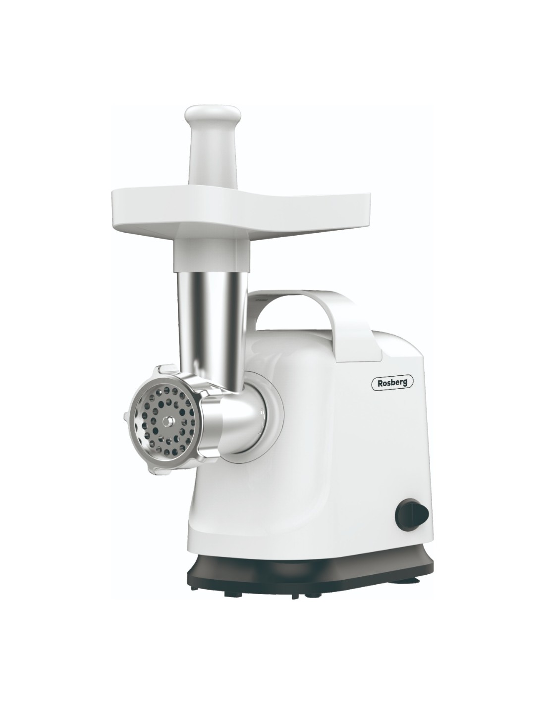 Rosberg R51991E gaļas maļamā mašīna, 800 W, tomātu uzgalis, zems trokšņu līmenis, balta