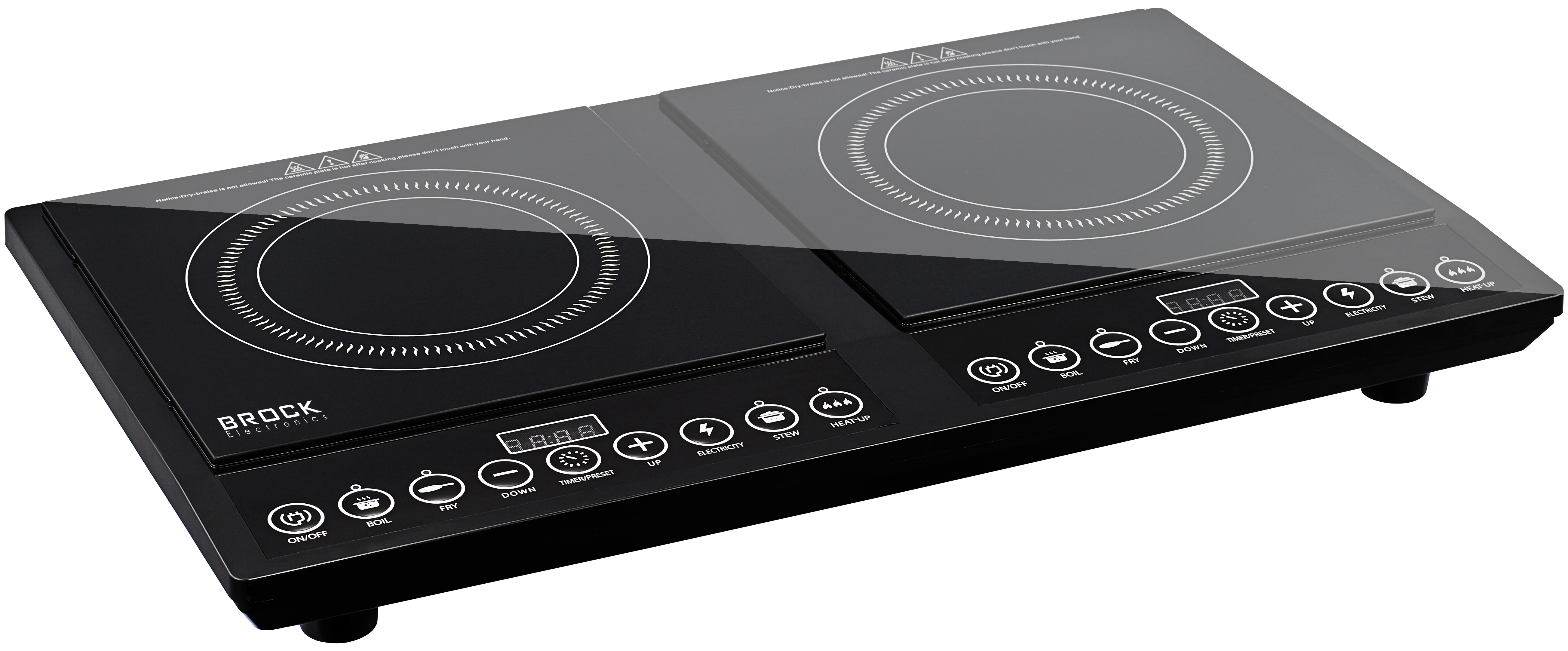 BROCK indukcijas plīts, 2000W+2000W.