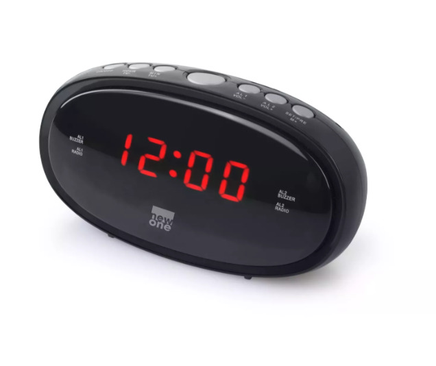 New-One pulksteņa radio, CR 100, melns