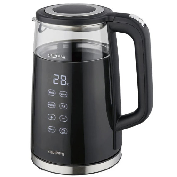 Elektriskā tējkanna Klausberg KB 7894 ar LED paneli temperatūras regulēšanai 1.7L jauda 2200W