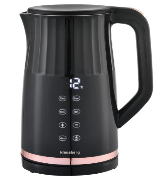 Elektriskā tējkanna Klausberg KB 7896,  LED temperatūras panelis,  tilpums 1,7L, jauda 2200W